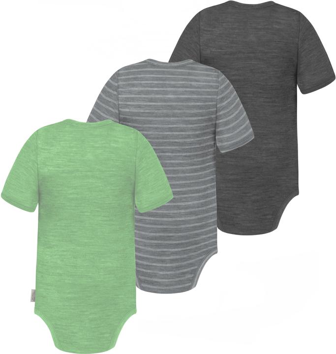 Actual product image Normani Set of 3 baby merino bodysuit short sleeves "Tauranga" - 9295 (74)