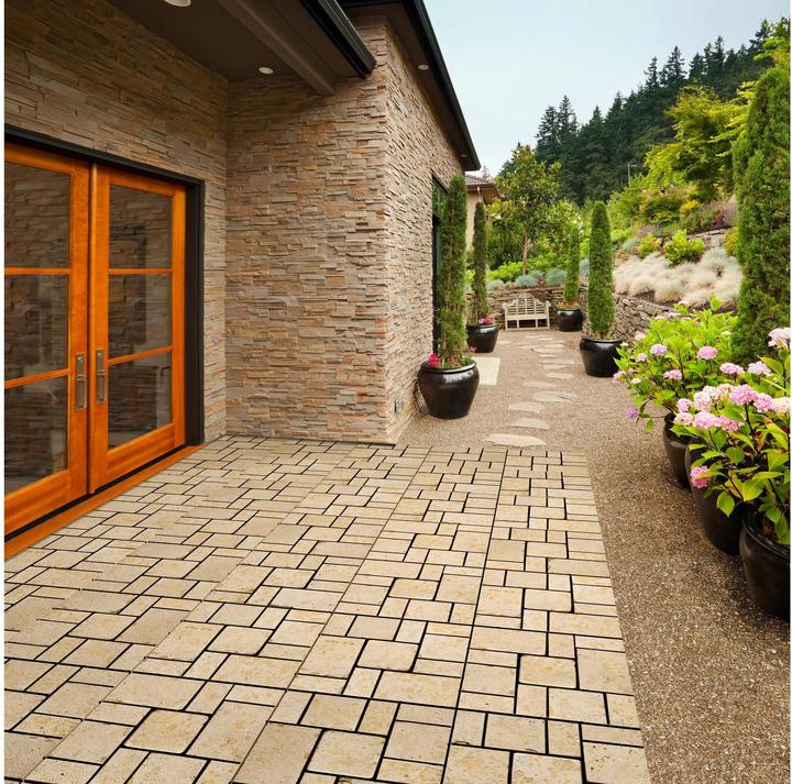 Immagine prodotto Florco Lastre per balconi e terrazze in pietra Traveltine Roma (4 x, 30 x 30 cm)