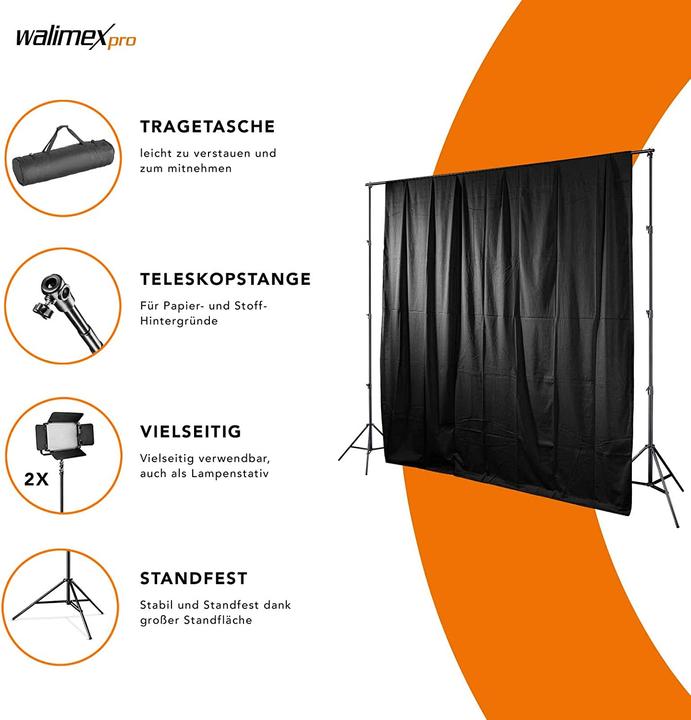 Actual product image Walimex Telescope XXL background system, 1.9-4.65m (465 cm, 400 cm)