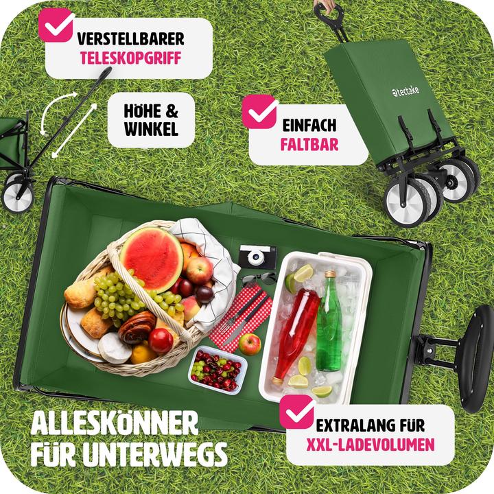 Produktbild tectake Faltbarer Bollerwagen Leon mit Bremsen