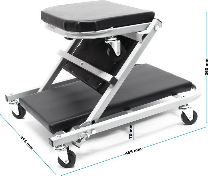 Produktbild Wiltec Montageliege 92x42x15cm 150kg Werkstattsitz Werkstatthocker Rollbrett