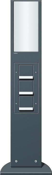 Gira 134228 769mm anthracite Energy column lighting element 3xSCHUKO