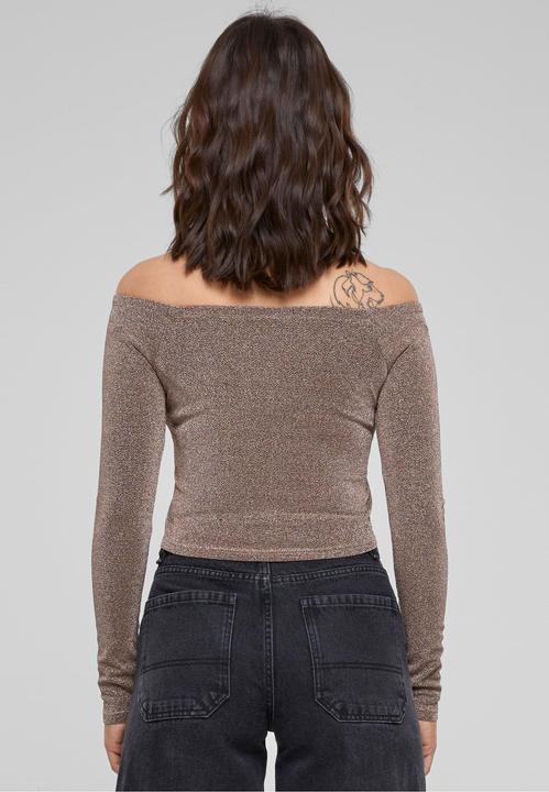 Actual product image Urban Classics Ladies Off Shoulder Glitter Longsleeve (4XL)