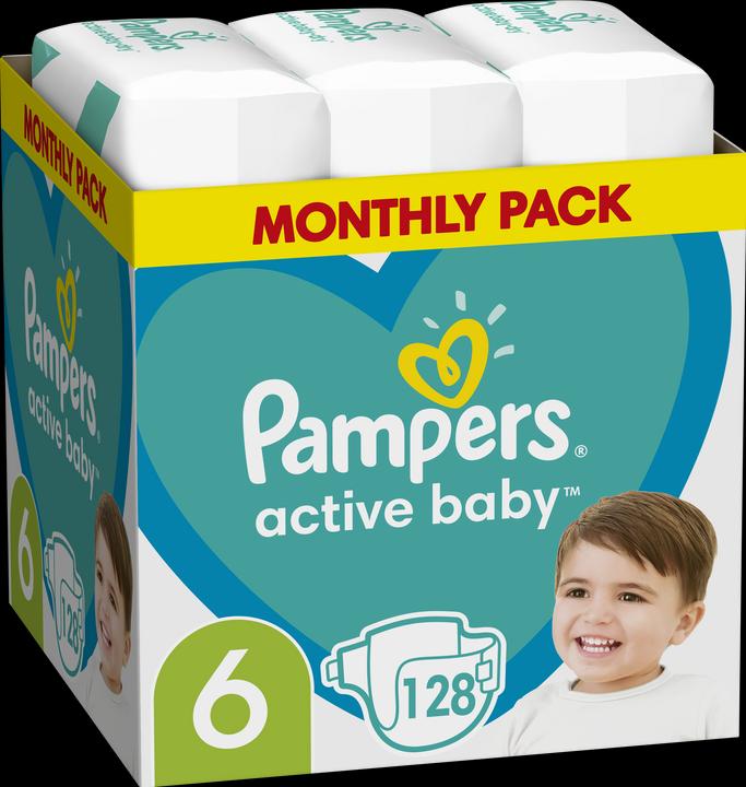 Immagine prodotto Pampers Active Baby (Dimensione 6, Pacco mensile, 128 Pezzo/i)