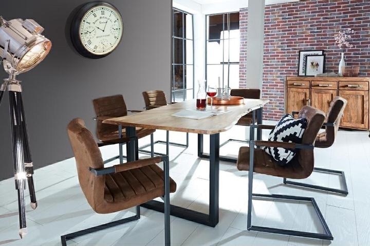 Image du produit SIT Möbel Table en bois massif Ux3.6 acacia naturel-noir antique (180 x 90 x 76 cm)