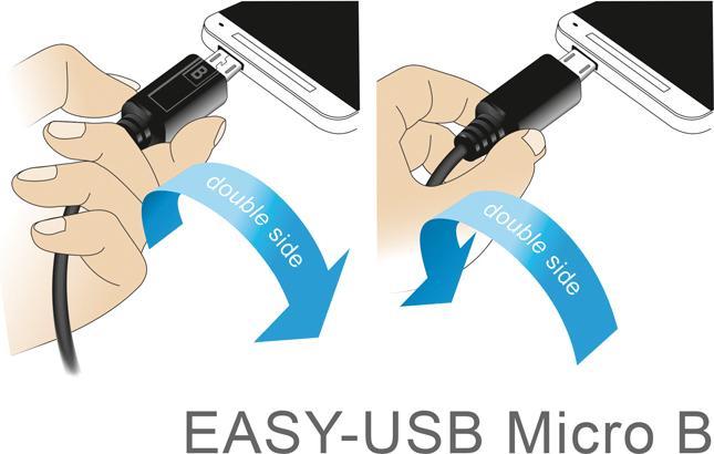Produktbild Delock USB2.0-Kabel Easy A-MicroB: 0.2m, weiss (0.20 m, USB 2.0)