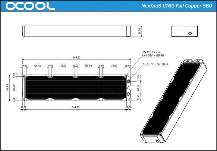 Productafbeelding Alphacool NexXxoS UT60 volledig koper 560 mm (140 mm)