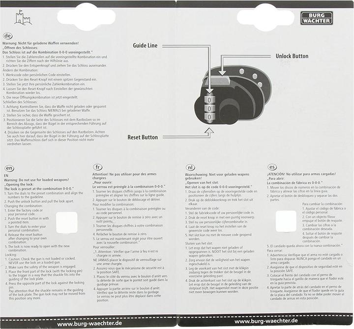 Image du produit Burg Wächter Serrure à combinaison Gun Lock GL 345 SB
