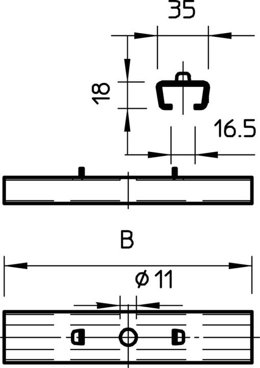 Image du produit OBO Bettermann OBO Support central GMS 270pour caniveau à grille de 300 mmEl-galvanisé