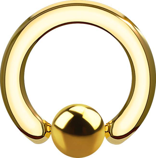 Produktbild Star Piercing Ball Closure Ring vergoldet (Chirurgenstahl 316L, ohne Messing)