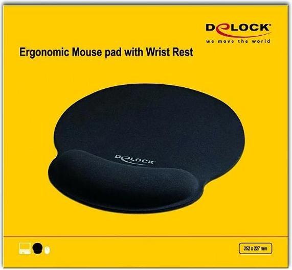Immagine prodotto Delock Tappetino per mouse con poggiapolsi rotondo nero (S)