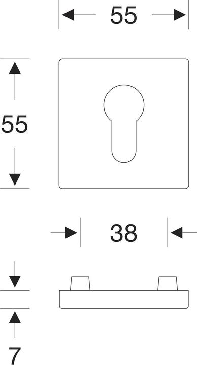 Actual product image FSB Lever handle set 12 1003 ASL on rosette angular PZ, satin stainless steel (Door set)