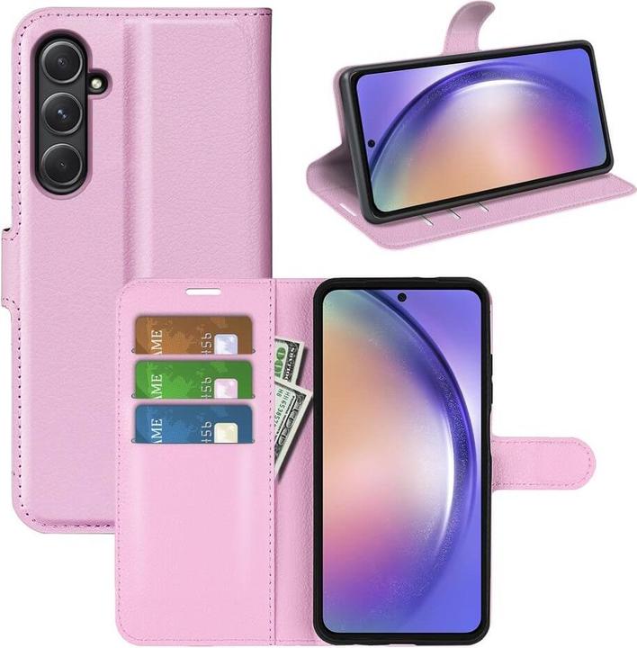 Produktbild Cover-Discount Galaxy A55 - Leder Etui Hülle rosa (Samsung Galaxy A55)