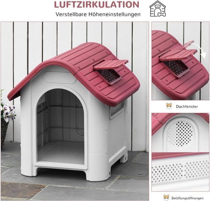 Produktbild Swisshandel24 Hundehütte Outdoor Hundehaus mit Dachluke Tor Unterschlupf für kleine Hunde Kleintierstall Luftzirku (Hundehütte)