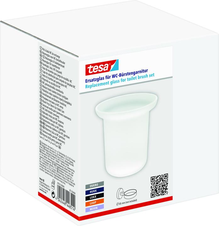 Produktbild tesa Ersatzglas Toilettenbürstenhalter inkl. Klebelösung ohne Bohren