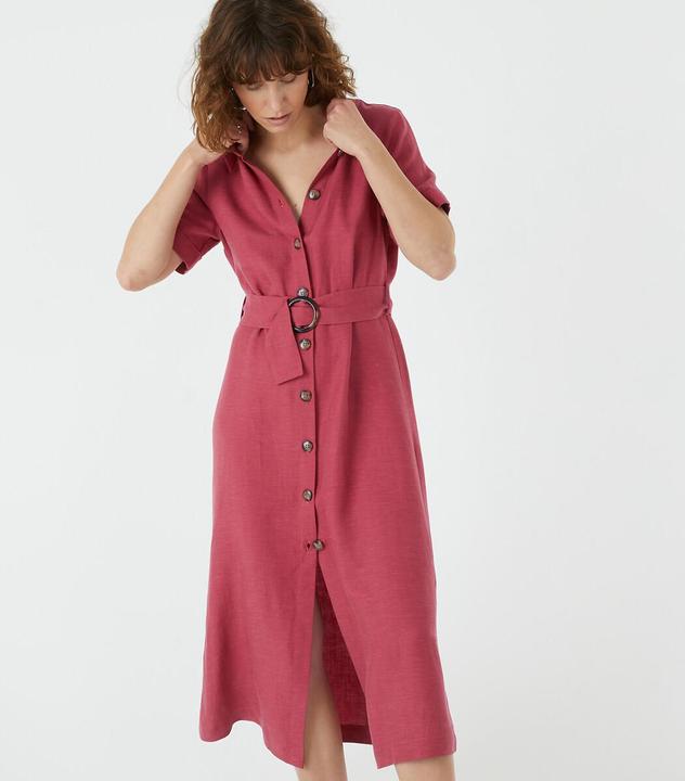 Actual product image La Redoute Collections Signature OPHELIE blouse dress in lyocell and linen (36)