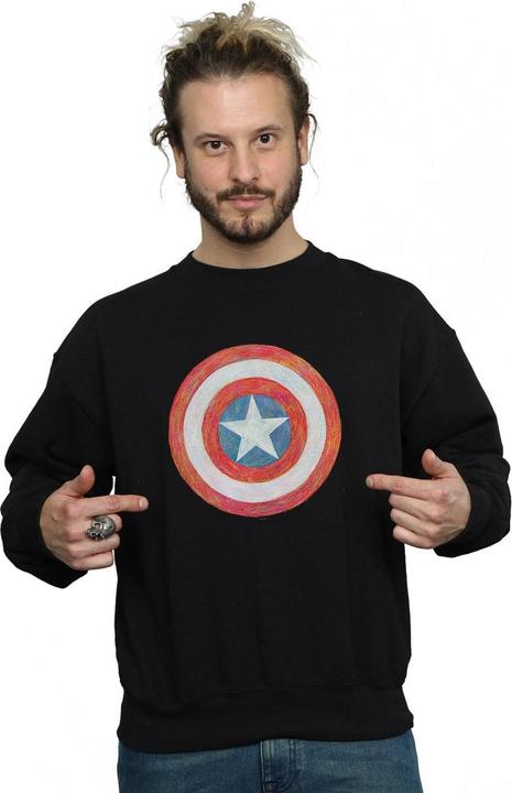 Actual product image Mens Captain America Sketched Shield Sweatshirt (XL)