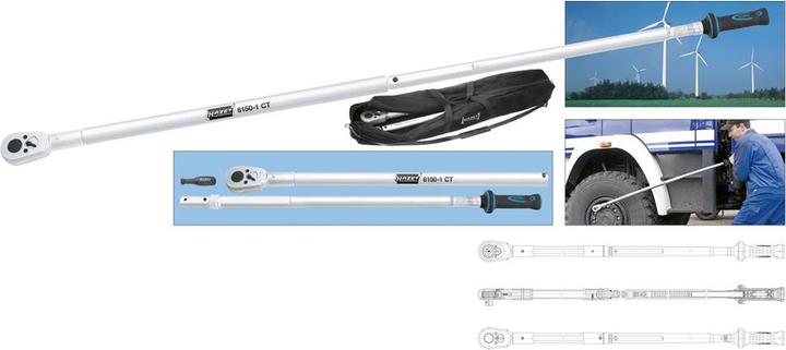 Actual product image HAZET Torque wrench 6160-1CT ∙ Nm min-max: 600 - 1600 Nm ∙ Tolerance: 3% ∙ Square, solid 25 mm (1 i… (1", 600 Nm, 1600 Nm)