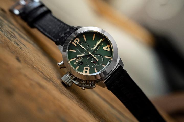 Actual product image U-Boat 9581 Classico 45 mm Tungsteno CAS Green men's watch 10ATM (Chronograph, 45 mm)