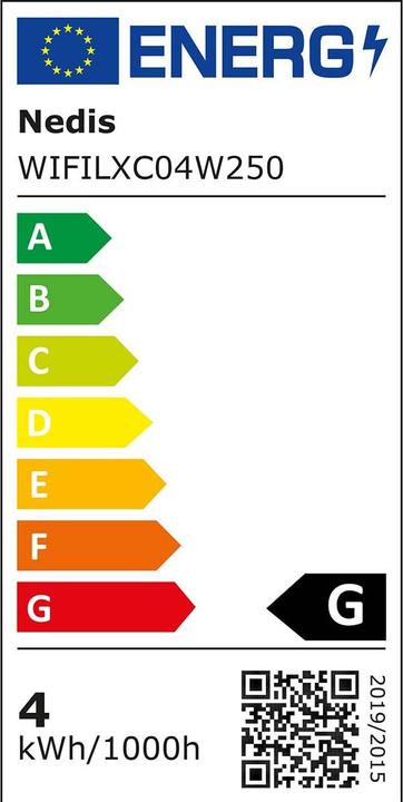 Etichetta energetica Nedis SmartLife LED decorativo | Wi-Fi | Bianco caldo o freddo | 240 LED | 5,00 m | Android™ / IOS (0.21 m)