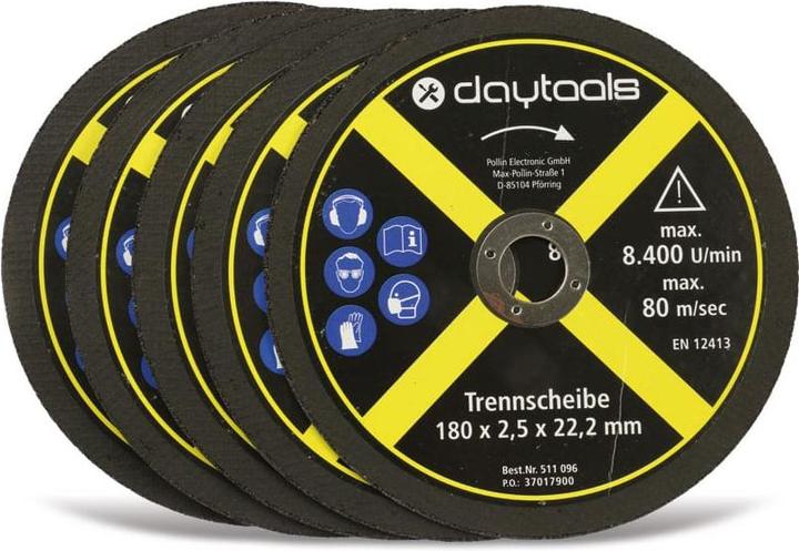 Daytools Trennscheibe Metall, 180x2,5x22,2 mm, 5 Stück