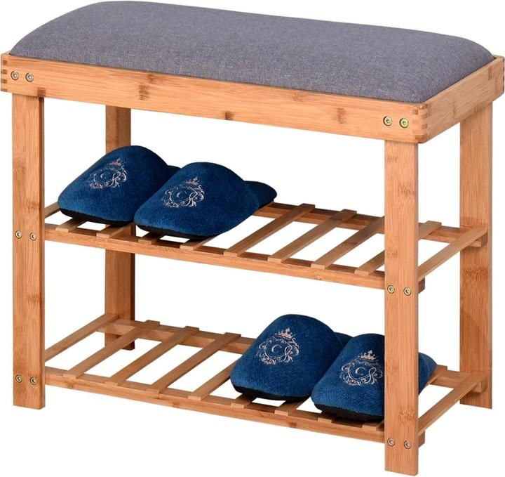 Actual product image HTI-Living Sitzbank mit Schuhregal Anea Holz Natur-Grau (60 cm)