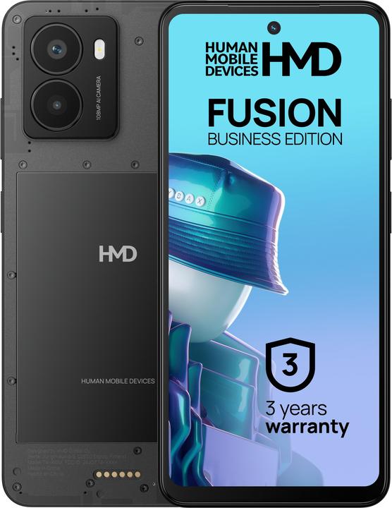 Productafbeelding HMD Fusion Bedrijfseditie (256 GB, Black, 6.56", Hybride dubbele SIM, 108 Mpx, 5G)