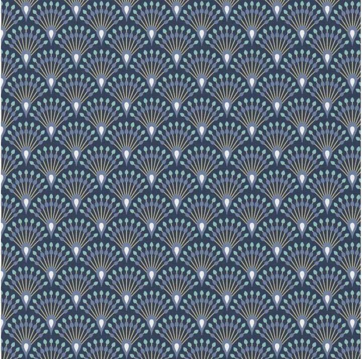 Actual product image Domotex Fabric Ginza midnight / indigo