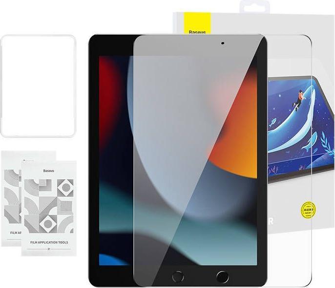 Baseus Tempered Glass Crystal for iPad Pro/Air3/ 10.2" iPad 7/8/9 (2szt.) + cleaning kit (2 Piece, 9, iPad Pro)