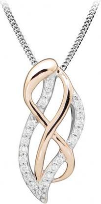 Silver Cat Elegant bicolor necklace with zircons SC433