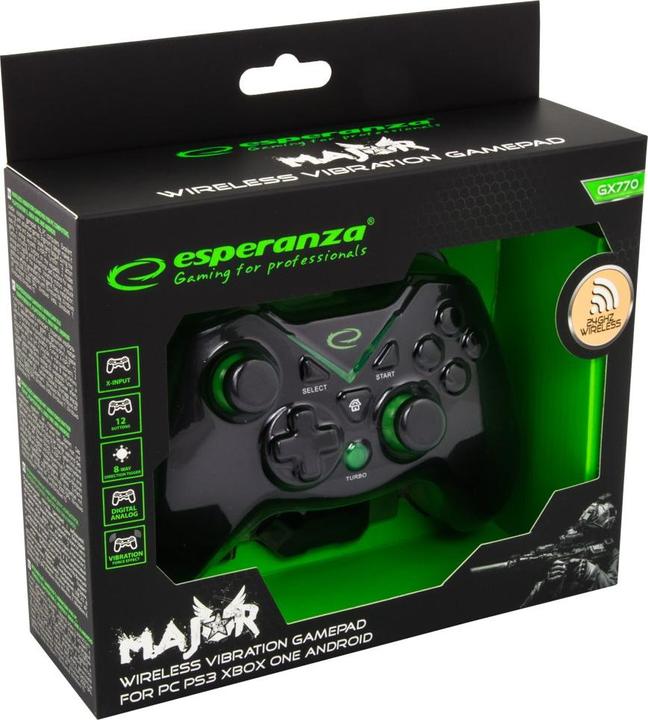 Produktbild Esperanza EGG112K Gamecontroller Gamepad PS3 XBOX ONE PC USB 2.0 Schwarz (PC, Xbox One S, PS3)