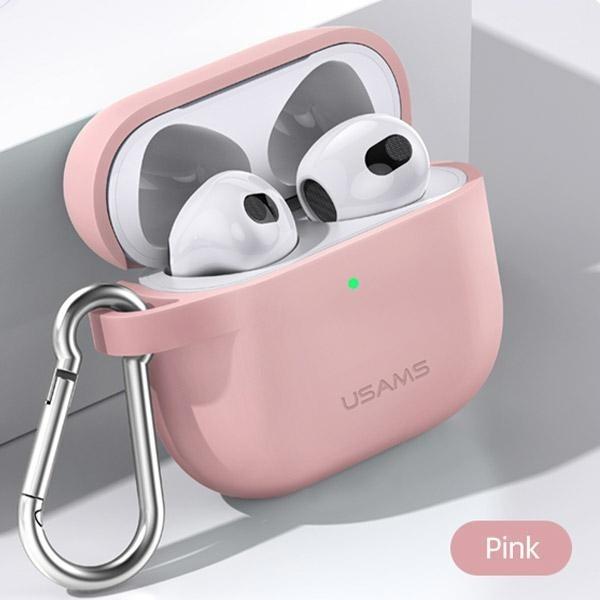 Actual product image Usams Case ochronne do AirPods 3 silicon różowy/pink BH741AP03 (US-BH741) (Headphone bag)