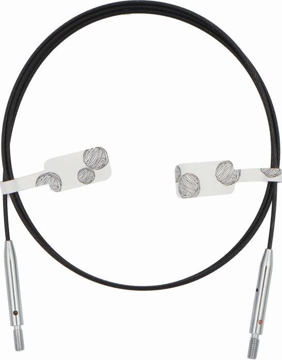 Produktbild Knitpro Seil für Nadelspitzen Thin & Flex Seil Swivel schwarz drehbar 35 cm ergibt 60 cm