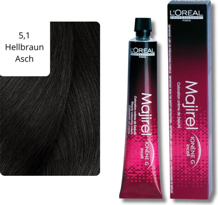 Produktbild L'Oréal Paris MAJIREL ionène g coloración crema #5,1 50 ml (5,1 Hellbraun Asch)