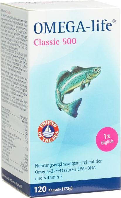 Produktbild Omega-Life Classic 500 Kapseln (120 Stück, Kapseln, 172 g)
