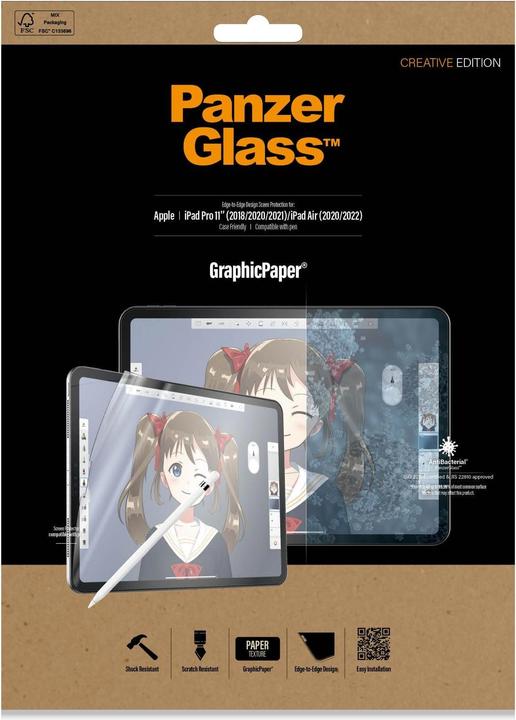 Produktbild PanzerGlass GraphicPaper Casefriendly AB (1 Stück, iPad Pro 11 2020 (2. Gen), iPad Air 2020 (4. Gen), iPad Air 2022 (5. Gen))