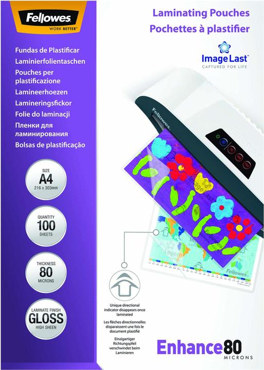 Produktbild Fellowes Enhance 80 (A4, 100 Stück, 80 µm)