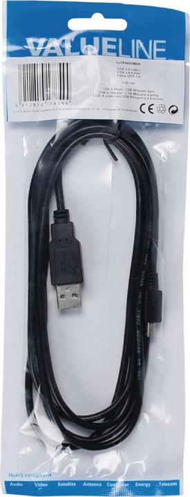 Actual product image Valueline VLCP60220B20 USB 2.0 cable (A male to Mitsumi 4-pin male, 2m) (2 m, USB 2.0)