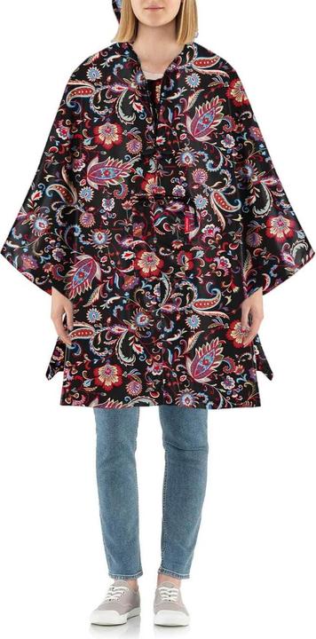 Image du produit MGA Mini Maxi Poncho AN7064 Paisley Black - Couvre-pluie en tissu polyester de haute qualité - (Taille unique)