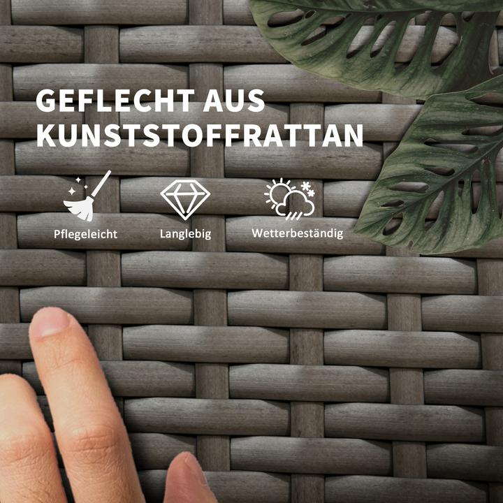 Produktbild Outsunny Rattan Sonnenliegen mit Tisch (200 cm)
