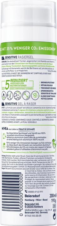 Produktbild NIVEA Sensitive Rasiergel DUO (400 ml, Rasiergel)