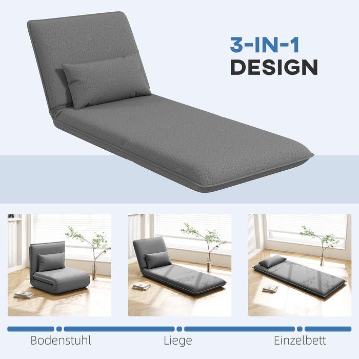 Produktbild Swisshandel24 Bodensofa 3-in-1 Klappbar Schlafsofa, Gepolstert Sofabett mit Schlaffunktion (Bettsofa)