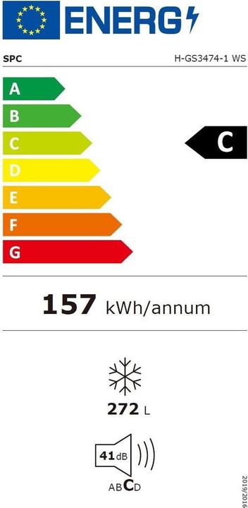 Energy Label SPC H-GS3474-1 WS (Stand-alone, 272 l)
