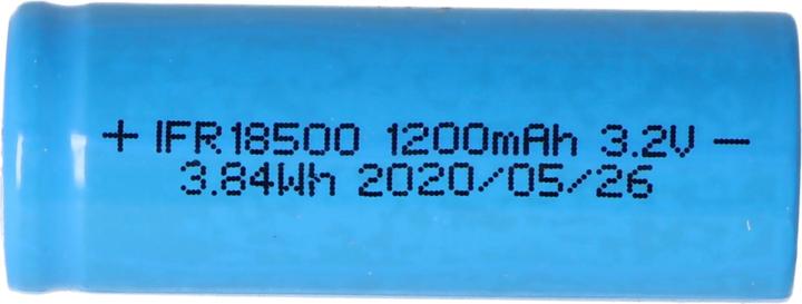 Immagine prodotto EIZfan Batteria IFR 18500 Flat Top senza testa non protetta (1 pz., 18500, 1200 mAh)