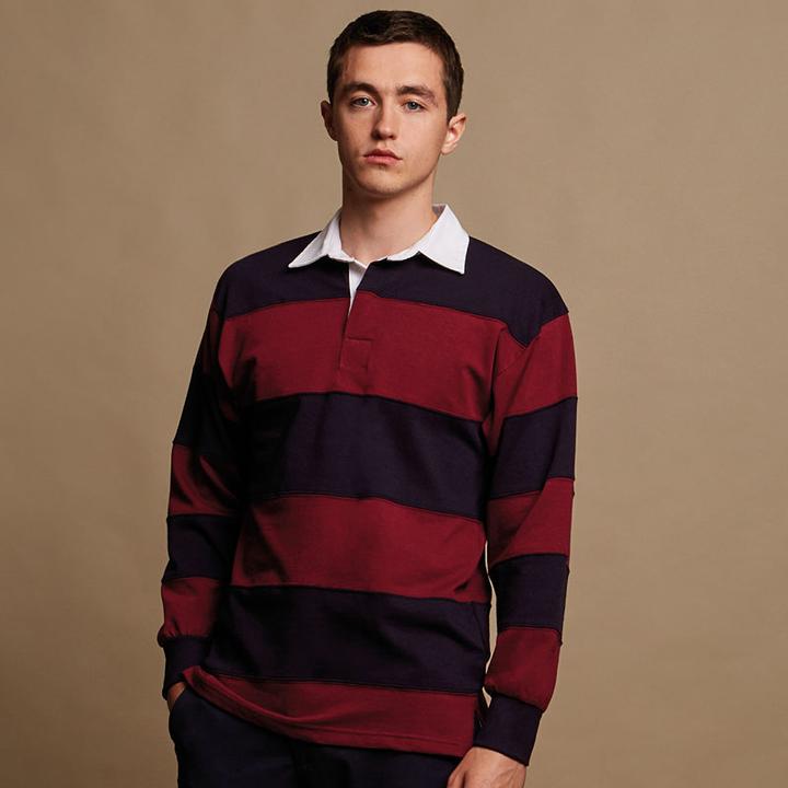 Produktbild Front Row Rugby Poloshirt Langärmlig Gestreift (L)