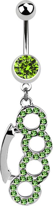 Immagine prodotto Star Piercing Banana in argento con pendente in ottone nocche verde chiaro (Acciaio chirurgico 316L, senza ottone)
