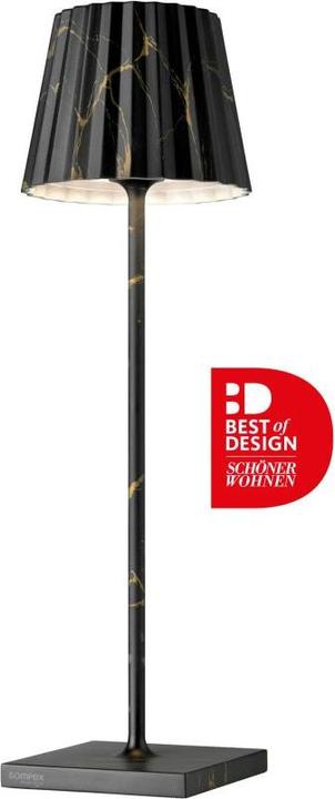 Image du produit Sompex Troll 2.0 lampe de table, hauteur : 380 mm, noir/marbre (188 lm)