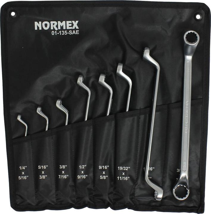 Immagine prodotto Normex Set di utensili in pollici Set di chiavi ad anello in pollici SAE CV per Harley (3/4", 9/16", 5/16", 7/16", 11/16")