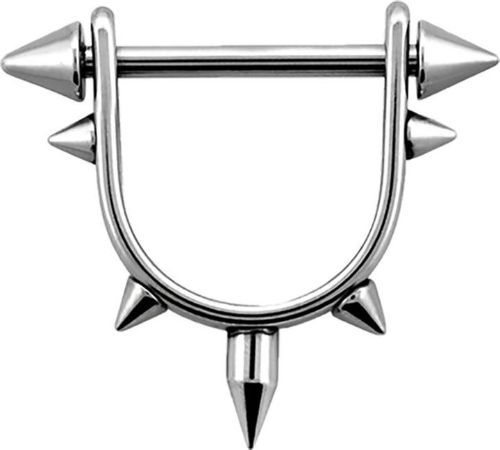 Actual product image Star Piercing Stirrup silver with cone (Surgical steel 316L, without brass)