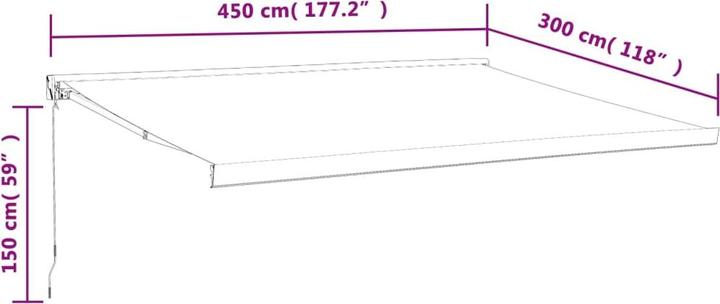 Image du produit VidaXL Store banne jaune et blanc 4,5x3 m Tissu et (3 m)